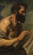 Anthony Van Dyck Study of a Bearded Man with Hands Raised, oil on canvas